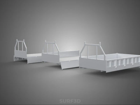 OPEN CLOSED TRUCK BACK 3 WAY WIDE DECK DROP SIDE LOAD BED PICKUP 3D Model