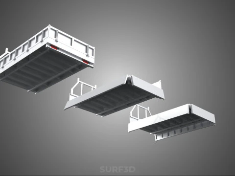 OPEN CLOSED TRUCK BACK 3 WAY WIDE DECK DROP SIDE LOAD BED PICKUP 3D Model
