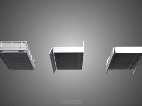 OPEN CLOSED TRUCK BACK 3 WAY WIDE DECK DROP SIDE LOAD BED PICKUP 3D Model
