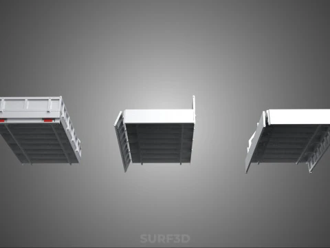 OPEN CLOSED TRUCK BACK 3 WAY WIDE DECK DROP SIDE LOAD BED PICKUP 3D Model