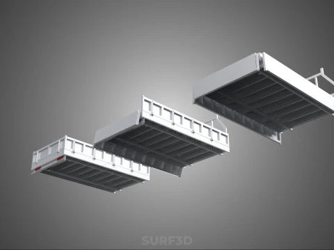 OPEN CLOSED TRUCK BACK 3 WAY WIDE DECK DROP SIDE LOAD BED PICKUP 3D Model