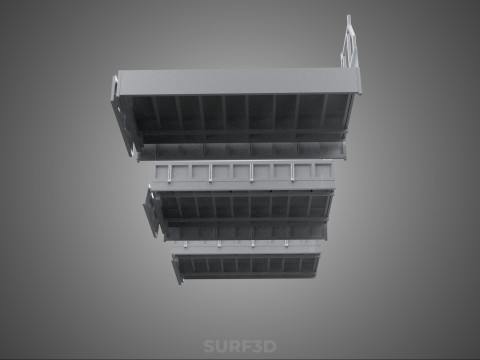 OPEN CLOSED TRUCK BACK 3 WAY WIDE DECK DROP SIDE LOAD BED PICKUP 3D Model