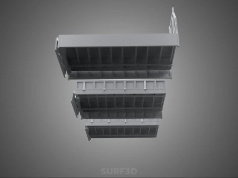 OPEN CLOSED TRUCK BACK 3 WAY WIDE DECK DROP SIDE LOAD BED PICKUP 3D Model