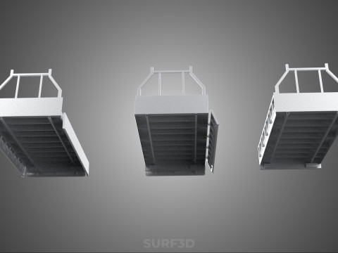OPEN CLOSED TRUCK BACK 3 WAY WIDE DECK DROP SIDE LOAD BED PICKUP 3D Model