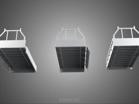 OPEN CLOSED TRUCK BACK 3 WAY WIDE DECK DROP SIDE LOAD BED PICKUP 3D Model