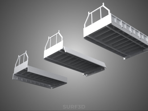 OPEN CLOSED TRUCK BACK 3 WAY WIDE DECK DROP SIDE LOAD BED PICKUP 3D Model