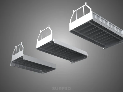 OPEN CLOSED TRUCK BACK 3 WAY WIDE DECK DROP SIDE LOAD BED PICKUP 3D Model