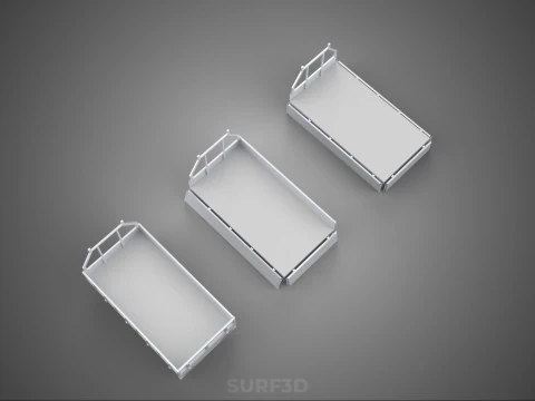 OPEN CLOSED TRUCK BACK 3 WAY WIDE DECK DROP SIDE LOAD BED PICKUP 3D Model