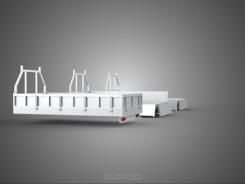 OPEN CLOSED TRUCK BACK 3 WAY WIDE DECK DROP SIDE LOAD BED PICKUP 3D Model