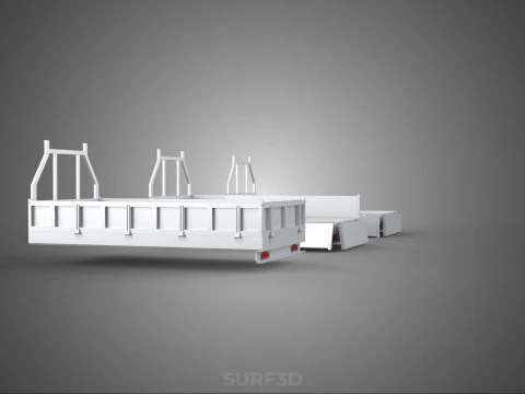 OPEN CLOSED TRUCK BACK 3 WAY WIDE DECK DROP SIDE LOAD BED PICKUP 3D Model