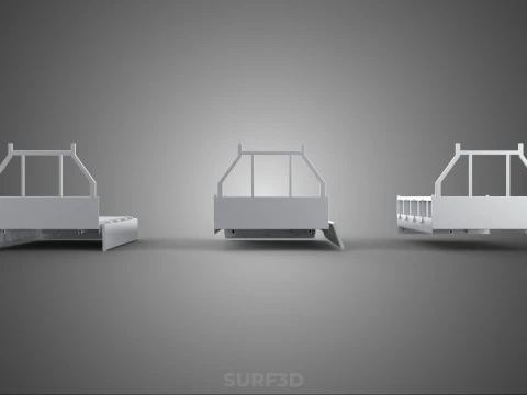 OPEN CLOSED TRUCK BACK 3 WAY WIDE DECK DROP SIDE LOAD BED PICKUP 3D Model