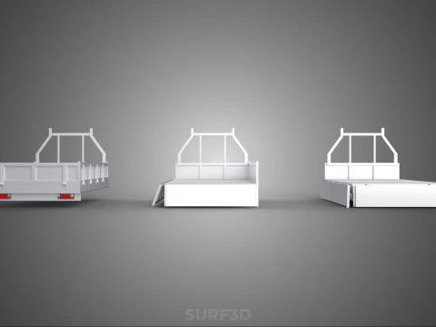 OPEN CLOSED TRUCK BACK 3 WAY WIDE DECK DROP SIDE LOAD BED PICKUP 3D Model