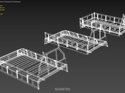 OPEN CLOSED TRUCK BACK 3 WAY WIDE DECK DROP SIDE LOAD BED PICKUP 3D Model