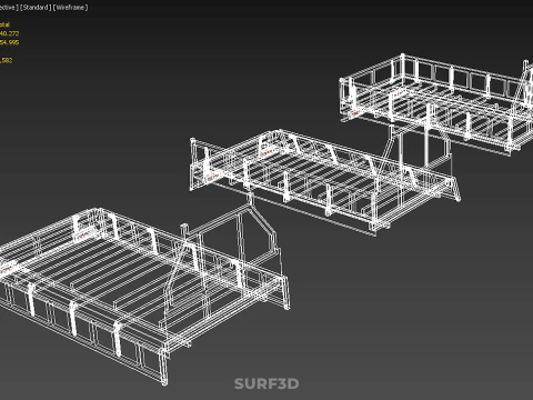 OPEN CLOSED TRUCK BACK 3 WAY WIDE DECK DROP SIDE LOAD BED PICKUP 3D Model