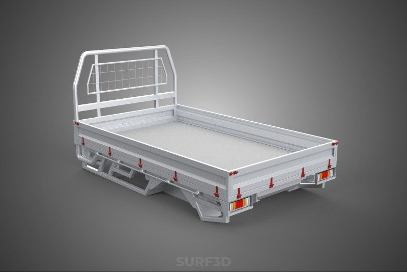 FLAT BED DECK PICKUP TRUCK HEADBOARD STRUCTURE FRAME HEAD RACK 3D 모델 .c4d .max .obj .3ds .fbx .stl .blend