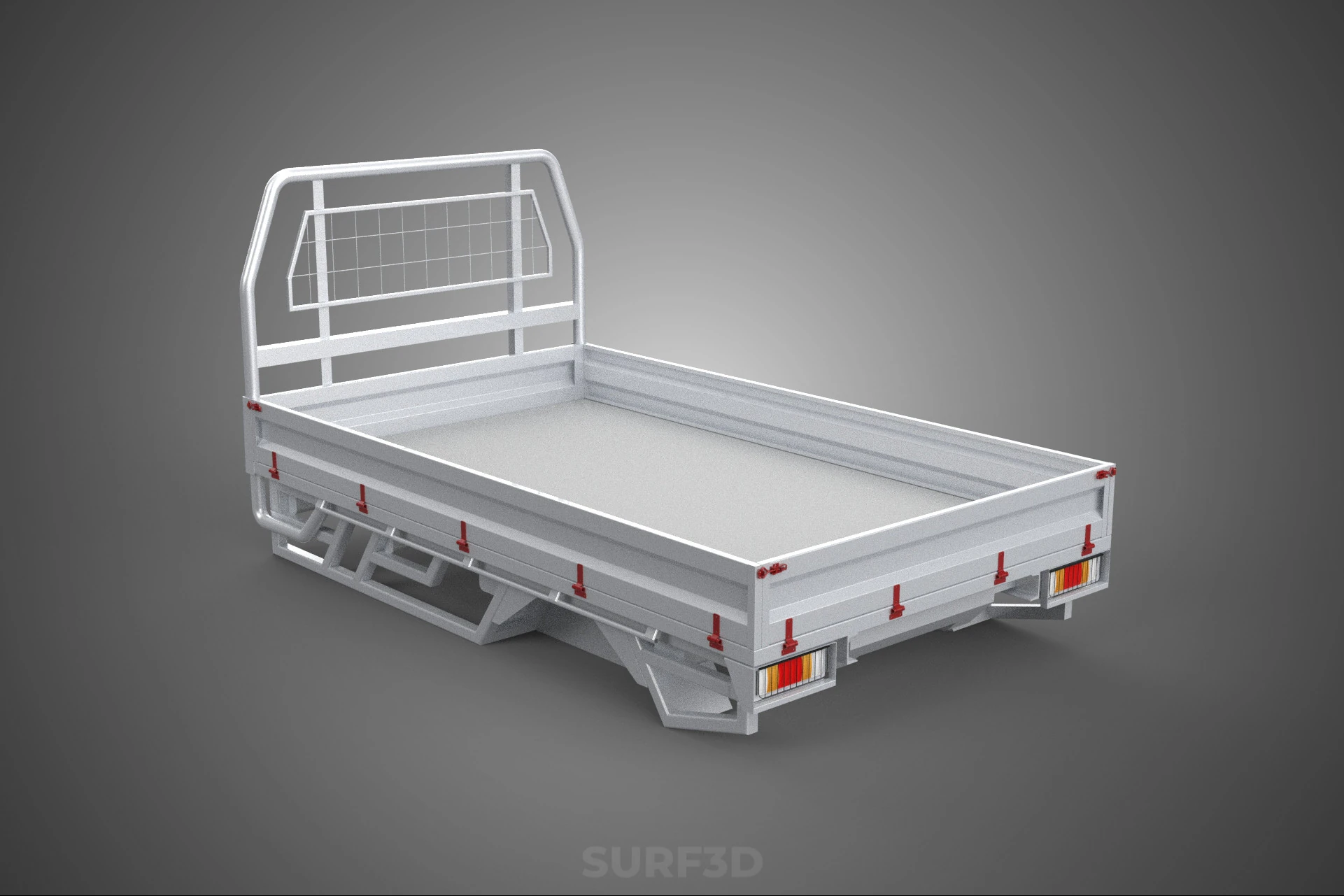FLAT BED DECK PICKUP TRUCK HEADBOARD STRUCTURE FRAME HEAD RACK 3D Model .c4d .max .obj .3ds .fbx .stl .blend 