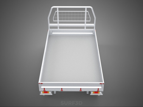 FLAT BED DECK PICKUP TRUCK HEADBOARD STRUCTURE FRAME HEAD RACK 3D 모델
