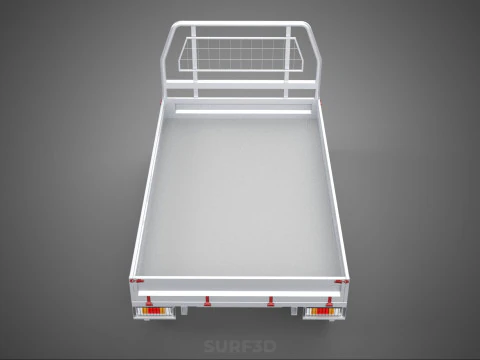 FLAT BED DECK PICKUP TRUCK HEADBOARD STRUCTURE FRAME HEAD RACK 3D Model