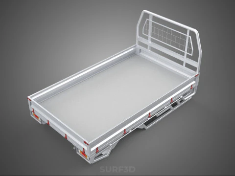 FLAT BED DECK PICKUP TRUCK HEADBOARD STRUCTURE FRAME HEAD RACK 3D Model