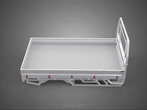 FLAT BED DECK PICKUP TRUCK HEADBOARD STRUCTURE FRAME HEAD RACK 3D 모델