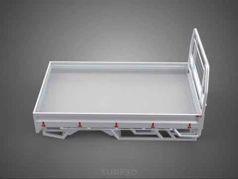 FLAT BED DECK PICKUP TRUCK HEADBOARD STRUCTURE FRAME HEAD RACK 3D Model
