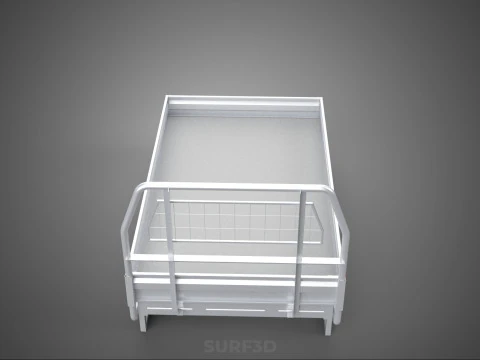 FLAT BED DECK PICKUP TRUCK HEADBOARD STRUCTURE FRAME HEAD RACK 3D Model