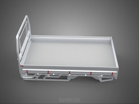 FLAT BED DECK PICKUP TRUCK HEADBOARD STRUCTURE FRAME HEAD RACK 3D Model