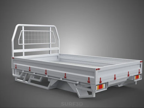 FLAT BED DECK PICKUP TRUCK HEADBOARD STRUCTURE FRAME HEAD RACK 3D Model