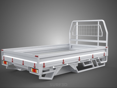 FLAT BED DECK PICKUP TRUCK HEADBOARD STRUCTURE FRAME HEAD RACK 3D 모델