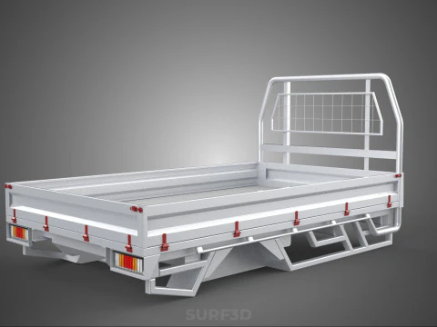 FLAT BED DECK PICKUP TRUCK HEADBOARD STRUCTURE FRAME HEAD RACK 3D Model