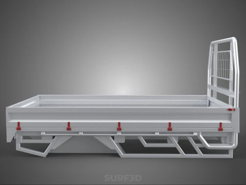 FLAT BED DECK PICKUP TRUCK HEADBOARD STRUCTURE FRAME HEAD RACK 3D Model