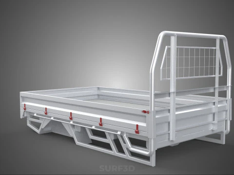 FLAT BED DECK PICKUP TRUCK HEADBOARD STRUCTURE FRAME HEAD RACK 3D Model