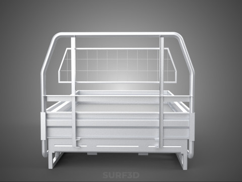 FLAT BED DECK PICKUP TRUCK HEADBOARD STRUCTURE FRAME HEAD RACK 3D 모델