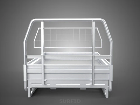 FLAT BED DECK PICKUP TRUCK HEADBOARD STRUCTURE FRAME HEAD RACK 3D Model