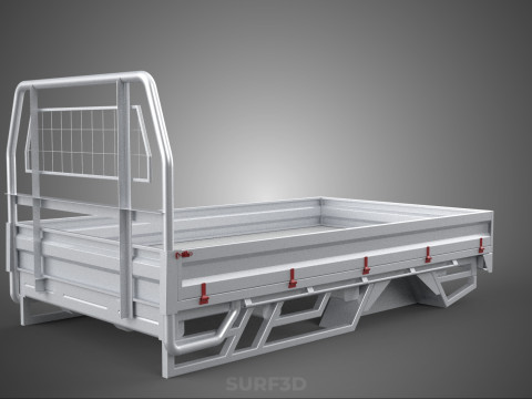FLAT BED DECK PICKUP TRUCK HEADBOARD STRUCTURE FRAME HEAD RACK 3D 모델