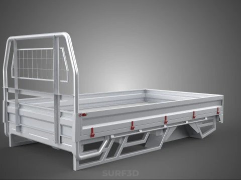 FLAT BED DECK PICKUP TRUCK HEADBOARD STRUCTURE FRAME HEAD RACK 3D Model