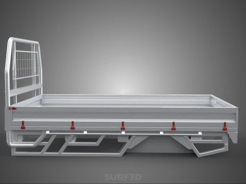 FLAT BED DECK PICKUP TRUCK HEADBOARD STRUCTURE FRAME HEAD RACK 3D Model