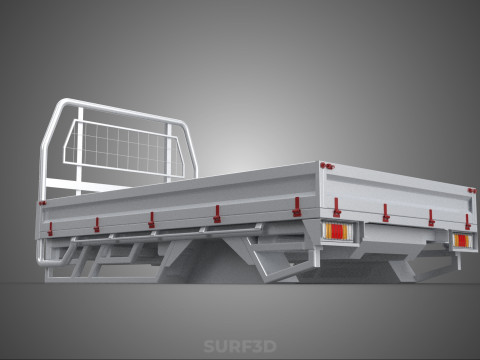 FLAT BED DECK PICKUP TRUCK HEADBOARD STRUCTURE FRAME HEAD RACK 3D 모델