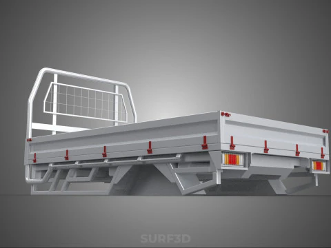 FLAT BED DECK PICKUP TRUCK HEADBOARD STRUCTURE FRAME HEAD RACK 3D Model