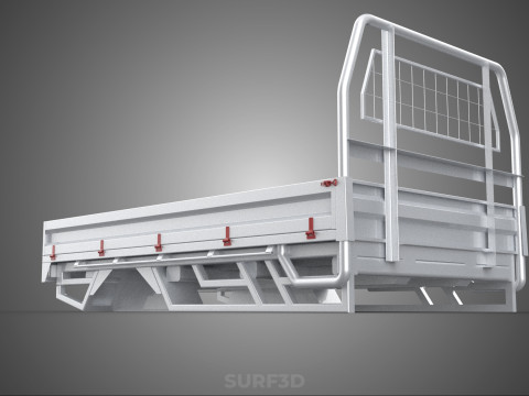 FLAT BED DECK PICKUP TRUCK HEADBOARD STRUCTURE FRAME HEAD RACK 3D 모델