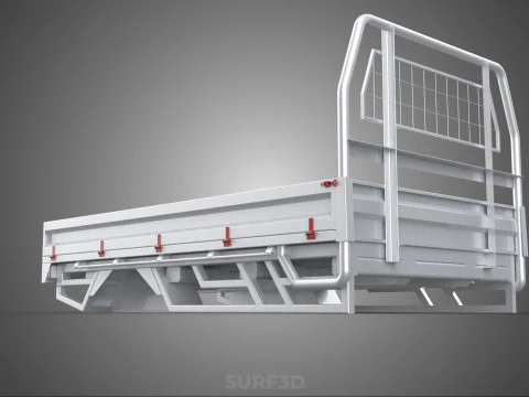 FLAT BED DECK PICKUP TRUCK HEADBOARD STRUCTURE FRAME HEAD RACK 3D Model