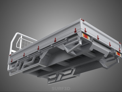 FLAT BED DECK PICKUP TRUCK HEADBOARD STRUCTURE FRAME HEAD RACK 3D 모델