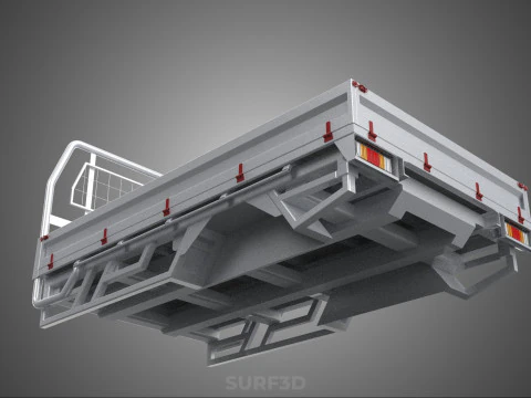 FLAT BED DECK PICKUP TRUCK HEADBOARD STRUCTURE FRAME HEAD RACK 3D Model