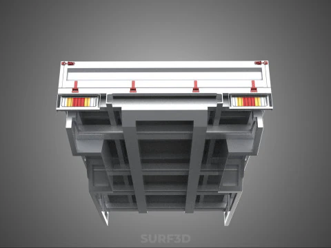 FLAT BED DECK PICKUP TRUCK HEADBOARD STRUCTURE FRAME HEAD RACK 3D Model