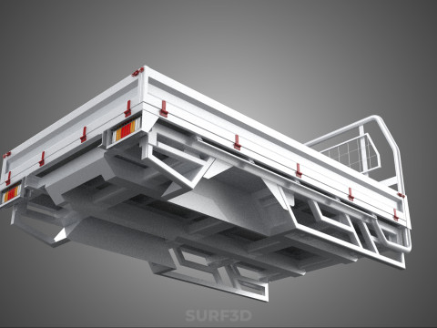 FLAT BED DECK PICKUP TRUCK HEADBOARD STRUCTURE FRAME HEAD RACK 3D 모델