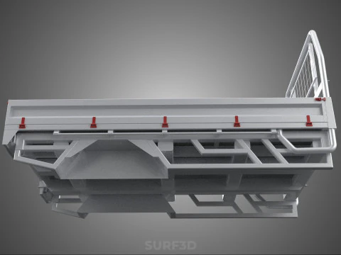 FLAT BED DECK PICKUP TRUCK HEADBOARD STRUCTURE FRAME HEAD RACK 3D Model