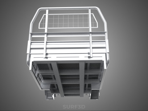 FLAT BED DECK PICKUP TRUCK HEADBOARD STRUCTURE FRAME HEAD RACK 3D 모델