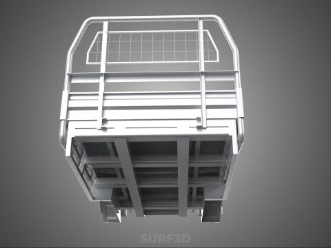 FLAT BED DECK PICKUP TRUCK HEADBOARD STRUCTURE FRAME HEAD RACK 3D Model