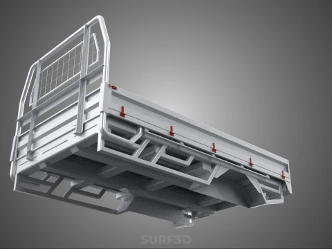 FLAT BED DECK PICKUP TRUCK HEADBOARD STRUCTURE FRAME HEAD RACK 3D Model