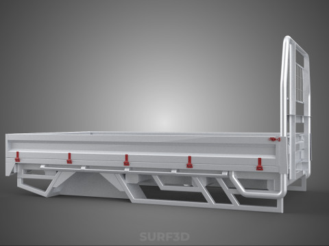 FLAT BED DECK PICKUP TRUCK HEADBOARD STRUCTURE FRAME HEAD RACK 3D 모델